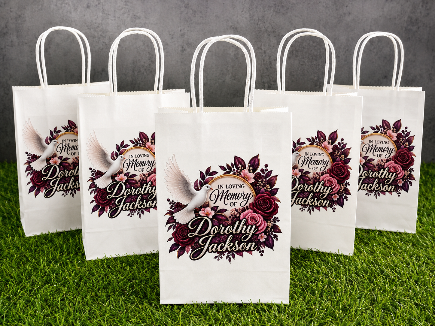 Personalized Memorial Gift Bags – Set of 12